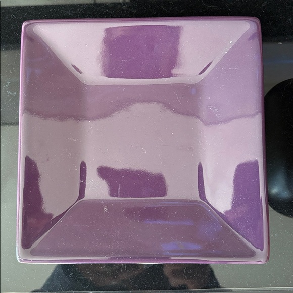 PartyLite Elegant Purple Zen Ceramic Bowl and plate candle set - Picture 2 of 6